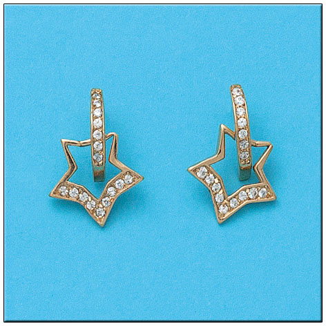 PENDIENTES ORO 18KL ESTRELLAS CIRCONITAS