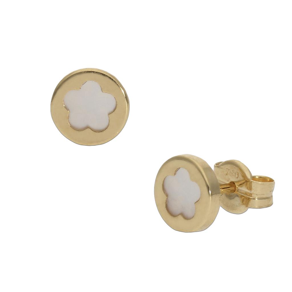 PENDIENTES ORO 18KL FLOR NACAR - 6MM