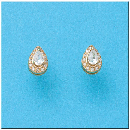 PENDIENTES ORO 18KL LAGRIMA CIRCONITAS