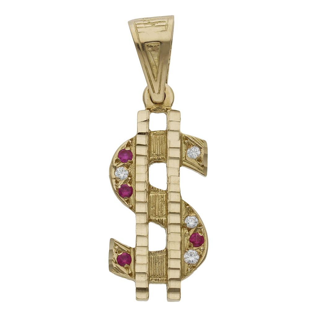 COLGANTE ORO 18KL DOLAR - 16x36MM