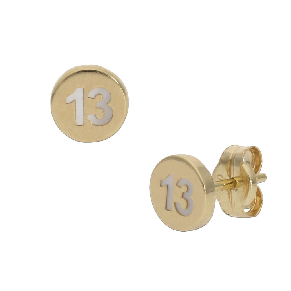 PENDIENTES ORO 18KL Nº 13 NACAR - 6MM