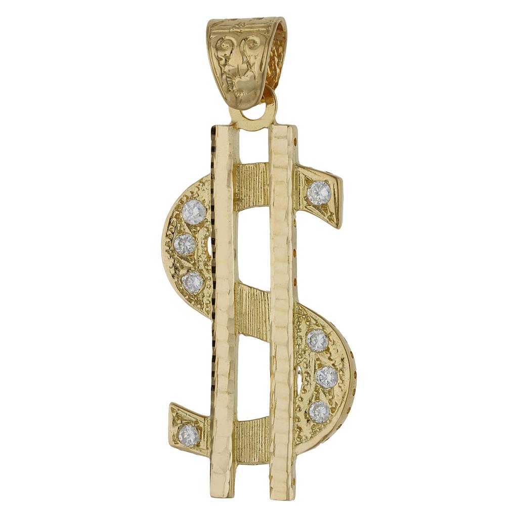 COLGANTE ORO 18KL DOLAR - 27x57MM