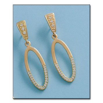 PENDIENTES ORO 18KL OVAL CIRCONITAS