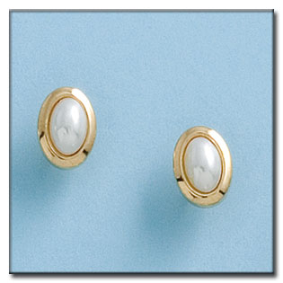 PENDIENTES ORO 18KL PERLA 7X9MM