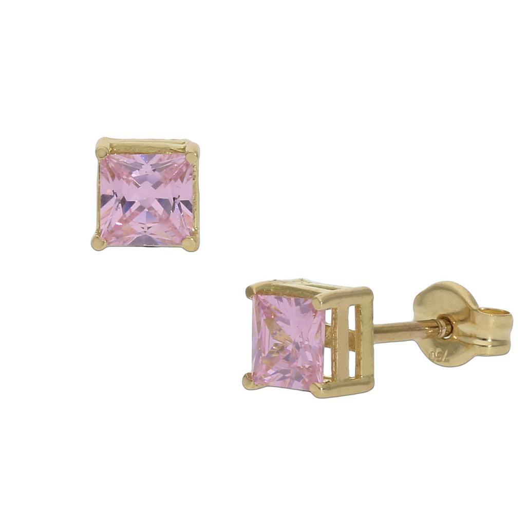 PENDIENTES ORO 18KL ROSA - 4.5X4.5MM