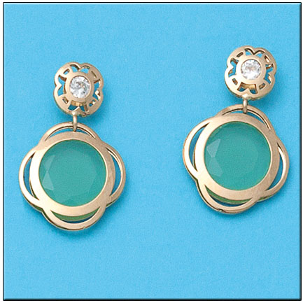 PENDIENTES ORO 18KL VERDE CIRCONITAS