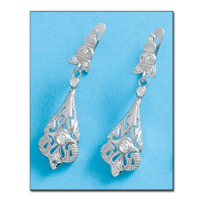 PENDIENTES ORO BLANCO 18KL CIRCONITA