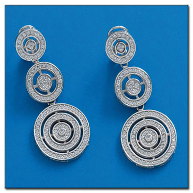 PENDIENTES ORO BLANCO 18KL CIRCONITAS