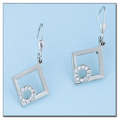 PENDIENTES ORO BLANCO 18KL CIRCONITAS