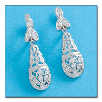 PENDIENTES ORO BLANCO 18KL CIRCONITAS