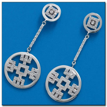 PENDIENTES ORO BLANCO 18KL CIRCONITAS