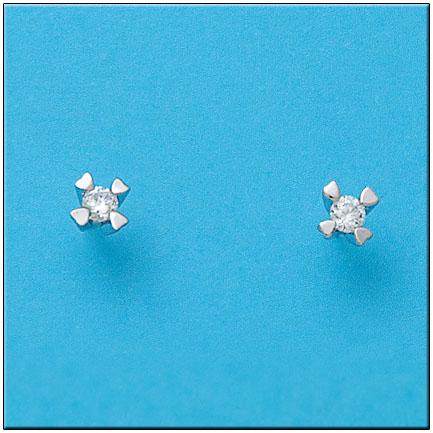 PENDIENTES ORO BLANCO 18KL CIRCONITAS