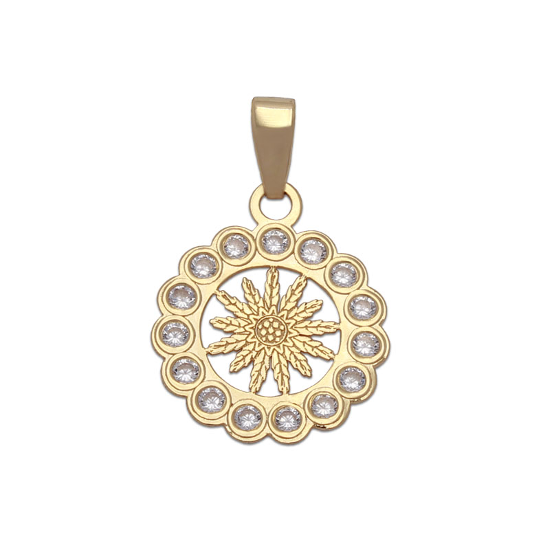 COLGANTE ORO 18KL FLOR EGUZKILORE - 12MM