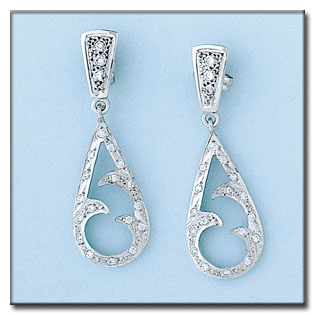 PENDIENTES ORO BLANCO 18KL CIRCONITAS