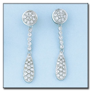 PENDIENTES ORO BLANCO 18KL CIRCONITAS