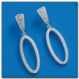 PENDIENTES ORO BLANCO 18KL CIRCONITAS