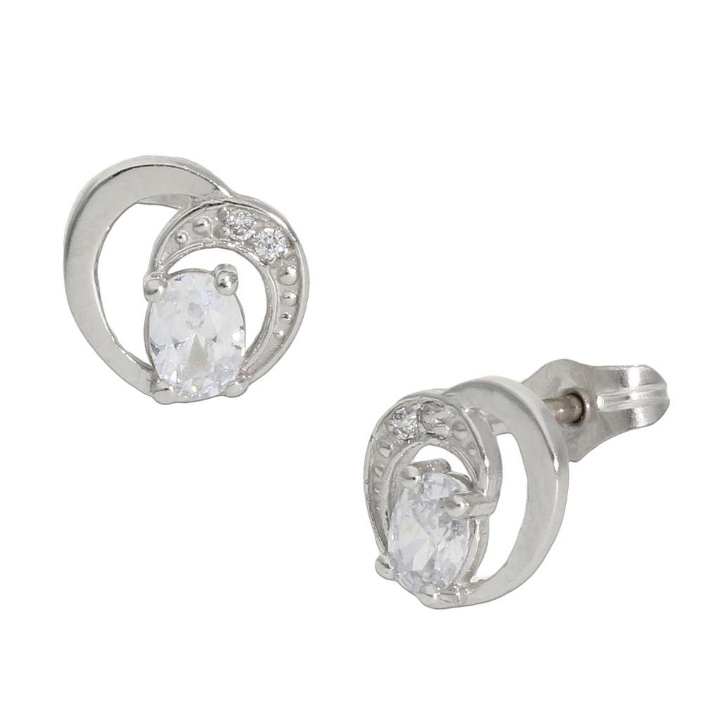 PENDIENTES ORO BLANCO 18KL CIRCONITAS