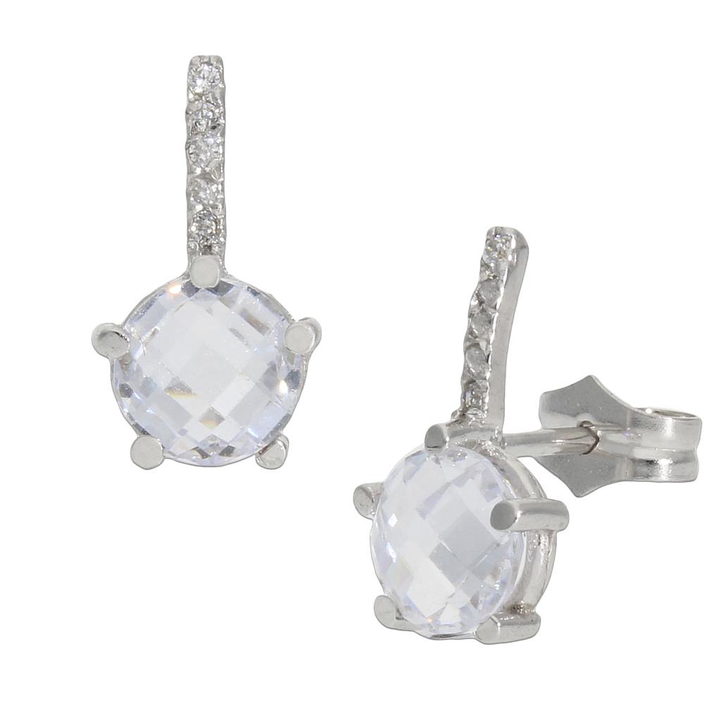 PENDIENTES ORO BLANCO 18KL CIRCONITAS