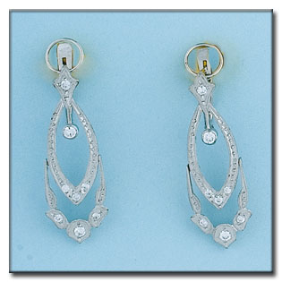 PENDIENTES ORO BLANCO 18KL CIRCONITAS