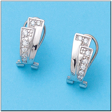 PENDIENTES ORO BLANCO 18KL CIRCONITAS