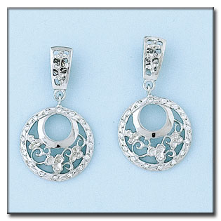 PENDIENTES ORO BLANCO 18KL CIRCONITAS