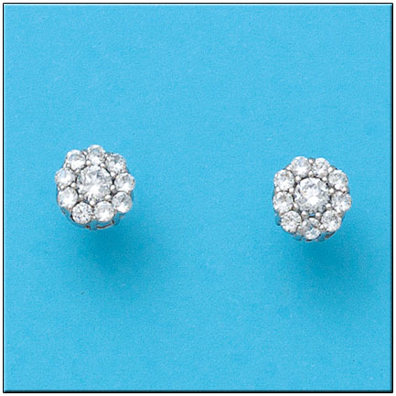 PENDIENTES ORO BLANCO 18KL CIRCONITAS