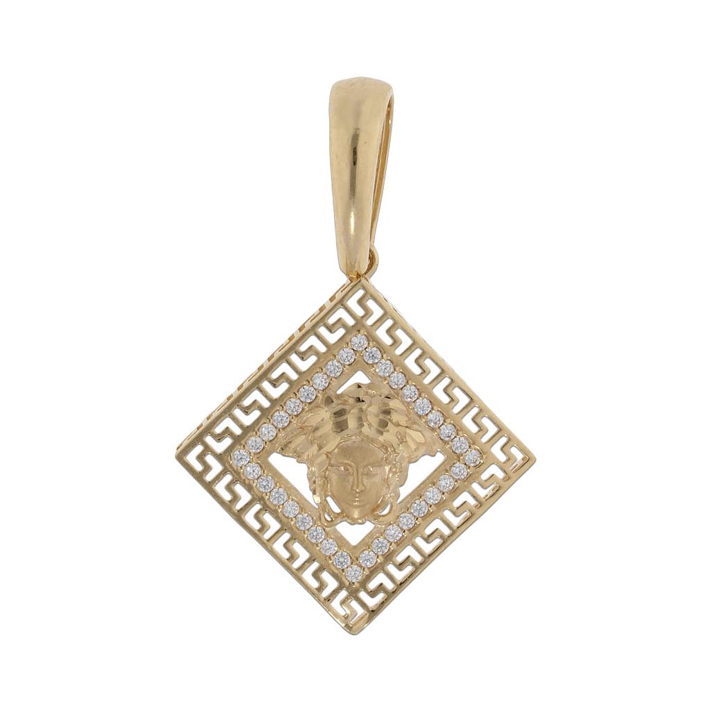 COLGANTE ORO 18KL GRECA - 23X23MM