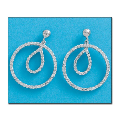 PENDIENTES ORO BLANCO 18KL CIRCONITAS