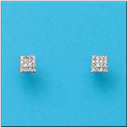 PENDIENTES ORO BLANCO 18KL CUADRADO