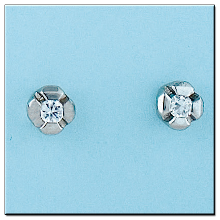 PENDIENTES ORO BLANCO 18KL DIAMANTES