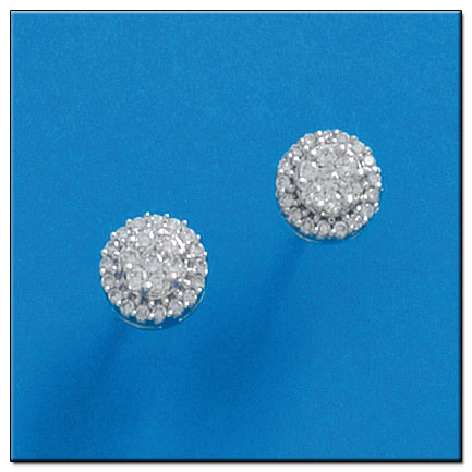 PENDIENTES ORO BLANCO 18KL DIAMANTES