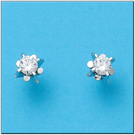 PENDIENTES ORO BLANCO 18KL DIAMANTES