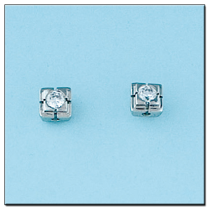 PENDIENTES ORO BLANCO 18KL DIAMANTES