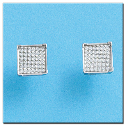 PENDIENTES ORO BLANCO 18KL DIAMANTES