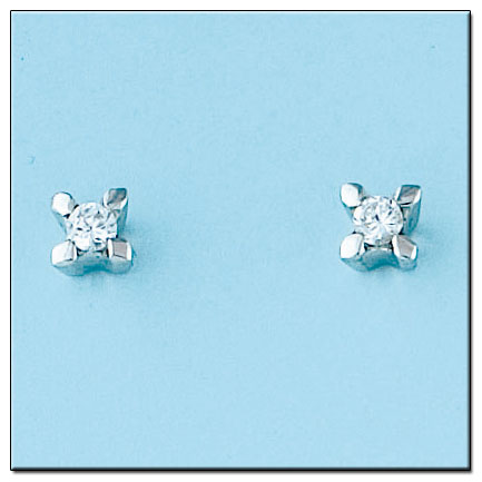 PENDIENTES ORO BLANCO 18KL DIAMANTES