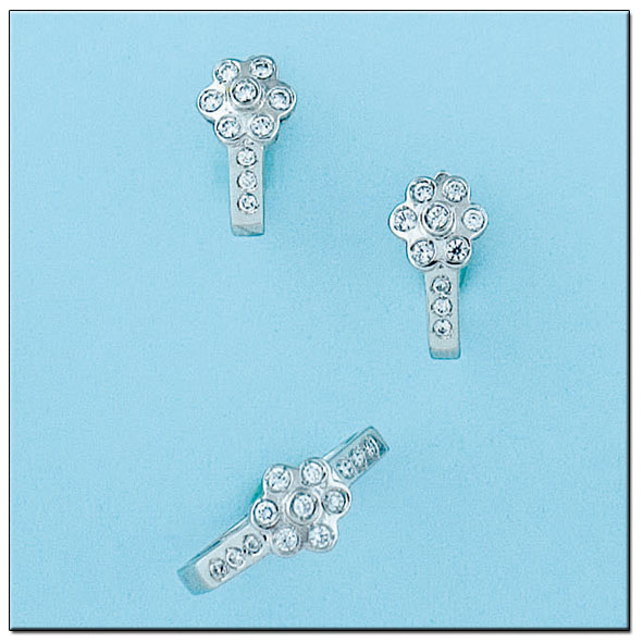 PENDIENTES ORO BLANCO 18KL DIAMANTES