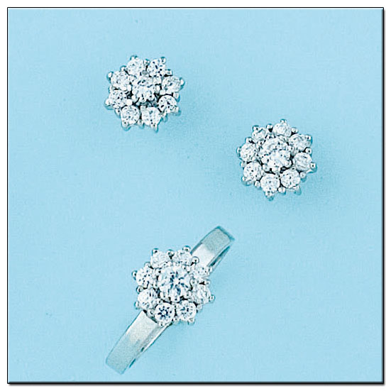 PENDIENTES ORO BLANCO 18KL DIAMANTES