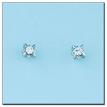 PENDIENTES ORO BLANCO 18KL DIAMANTES