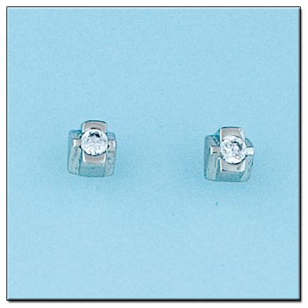 PENDIENTES ORO BLANCO 18KL DIAMANTES