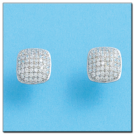 PENDIENTES ORO BLANCO 18KL DIAMANTES