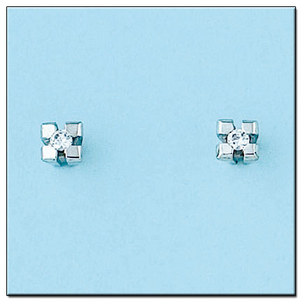 PENDIENTES ORO BLANCO 18KL DIAMANTES