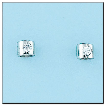 PENDIENTES ORO BLANCO 18KL DIAMANTES