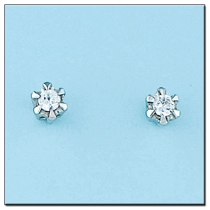 PENDIENTES ORO BLANCO 18KL DIAMANTES