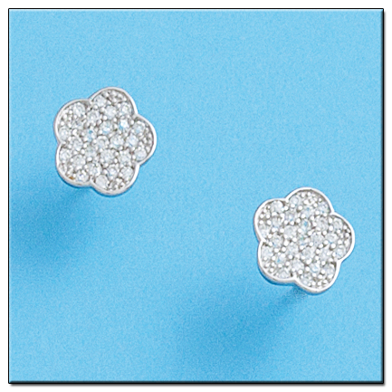 PENDIENTES ORO BLANCO 18KL DIAMANTES