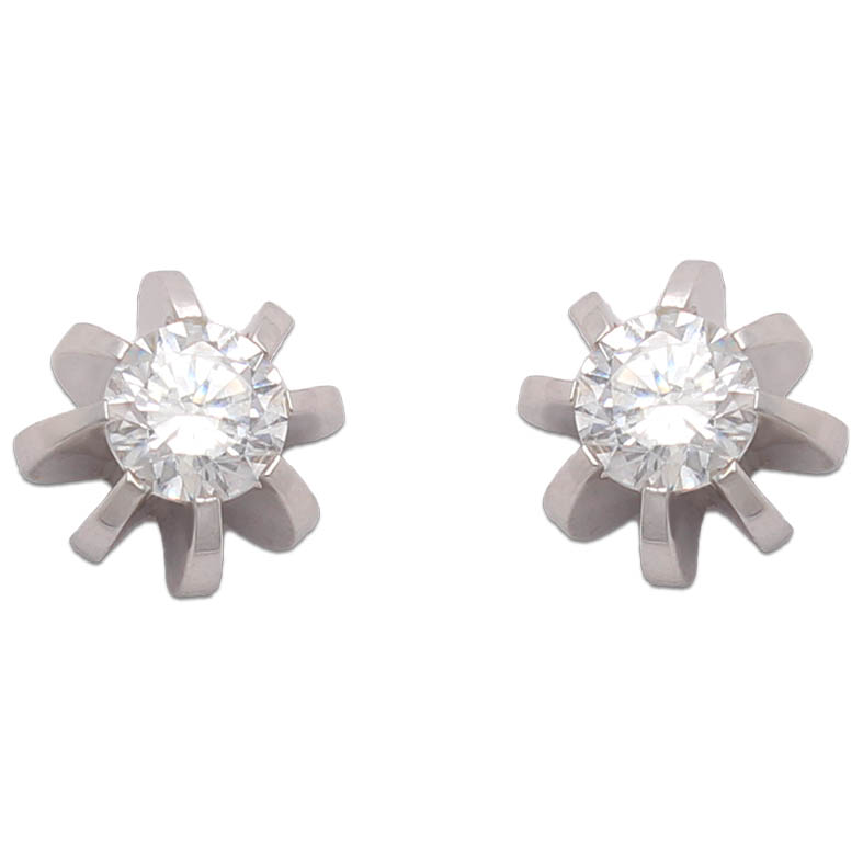 PENDIENTES ORO BLANCO 18KL DIAMANTES