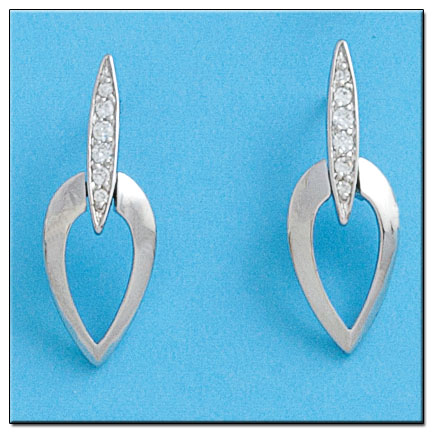 PENDIENTES ORO BLANCO 18KL DIAMANTES