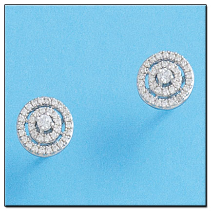 PENDIENTES ORO BLANCO 18KL DIAMANTES