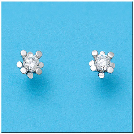 PENDIENTES ORO BLANCO 18KL DIAMANTES