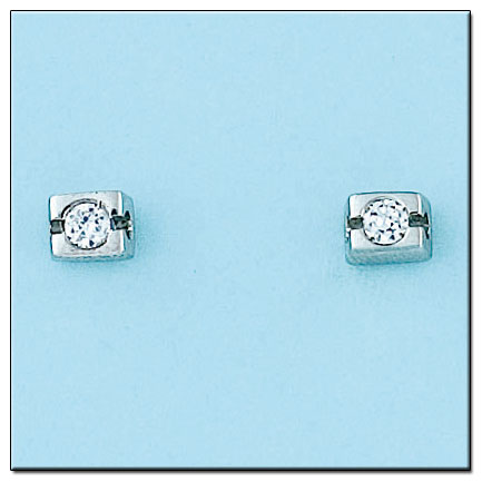 PENDIENTES ORO BLANCO 18KL DIAMANTES