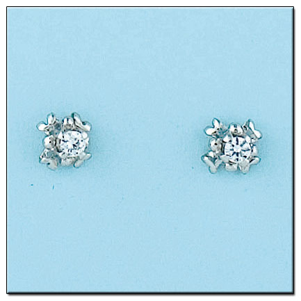 PENDIENTES ORO BLANCO 18KL DIAMANTES